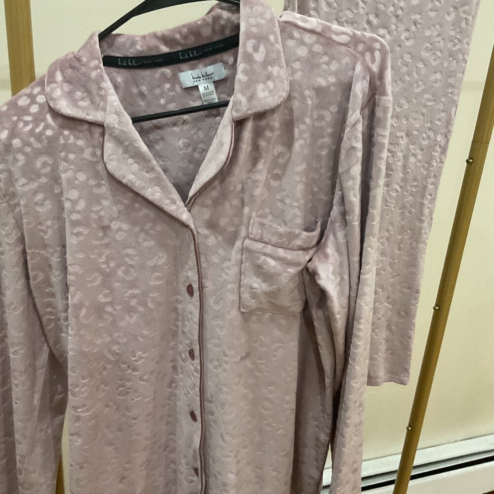 Nicole Miller Dusty Pink Leopard Pajama Set